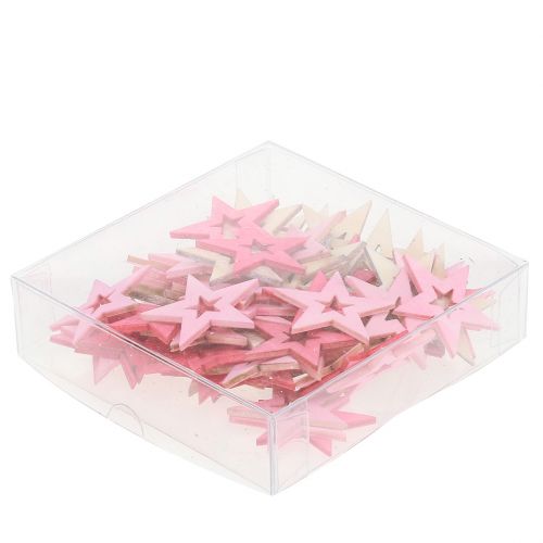 Floristik24 Gwiazdki do rozpraszania różowe, różowe, naturalne 4cm 72 szt
