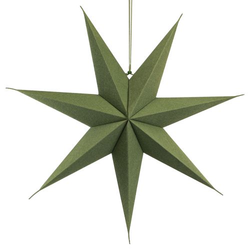 Produkt Ozdoba w kształcie gwiazdek z papieru poinsecyjnego jutowego w kolorze zielonym 60x15cm