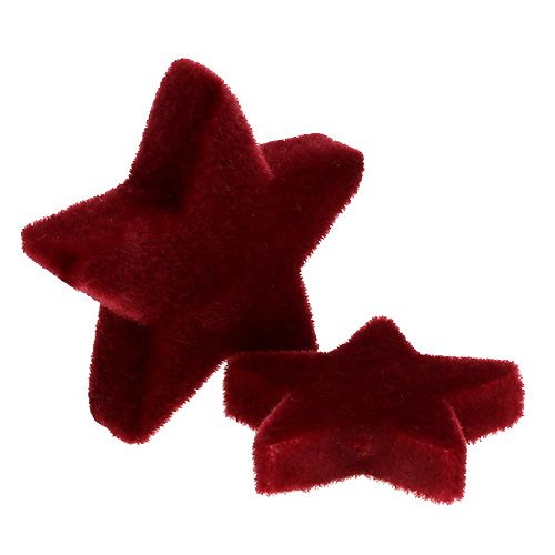 Produkt Dekoracja świąteczna gwiazdki bordowa flokowana dekoracja stołu 4–5cm 40 szt