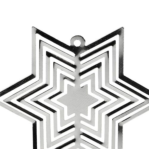 Floristik24 Gwiazda metalowa srebrna 6cm 24szt