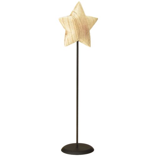 Gwiazda z drewna, naturalna drewniana gwiazda stojąca na stole, wys. 42 cm