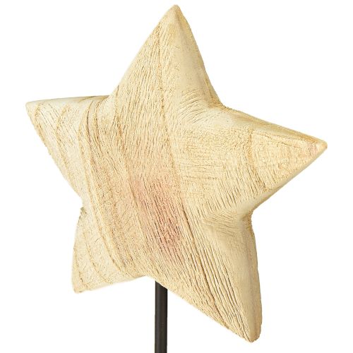 Produkt Gwiazda z drewna, naturalna drewniana gwiazda stojąca na stole, wys. 42 cm