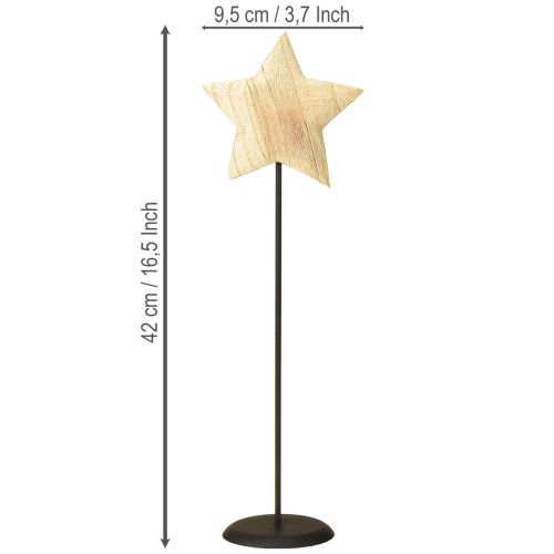 Produkt Gwiazda z drewna, naturalna drewniana gwiazda stojąca na stole, wys. 42 cm