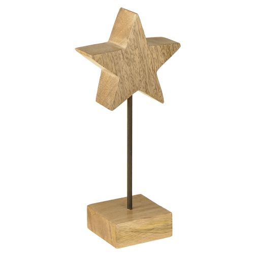 Gwiazda drewniana naturalna drewniana stojąca H23cm 2 szt.