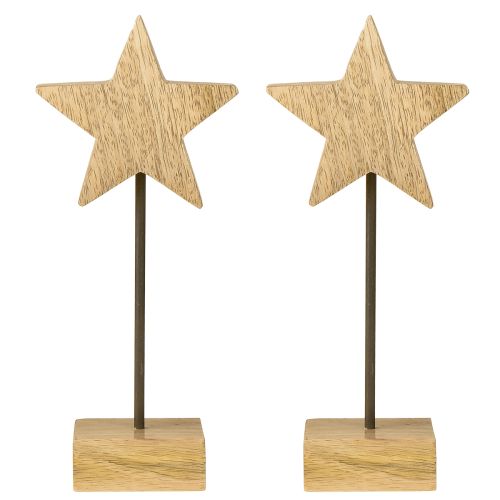Produkt Gwiazda drewniana naturalna drewniana stojąca H23cm 2 szt.