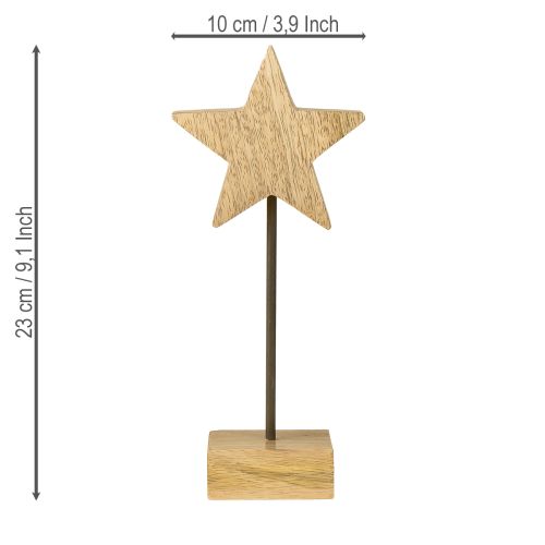 Produkt Gwiazda drewniana naturalna drewniana stojąca H23cm 2 szt.