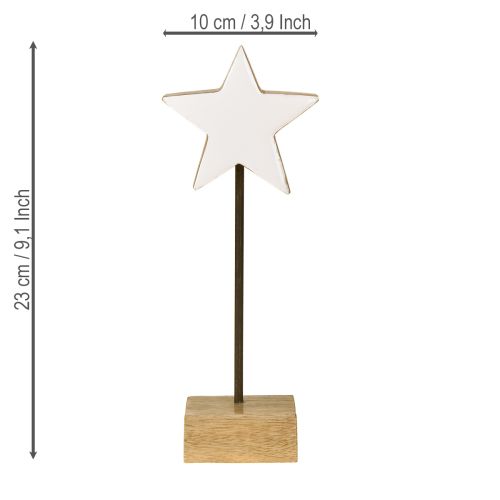 Produkt Gwiazda drewniana biała, gwiazdy drewniane stojące, wys. 23 cm, 2 szt.