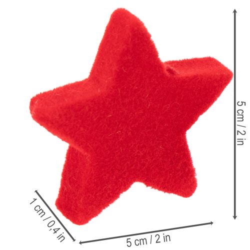 Mała dekoracyjna gwiazda, dekoracja flokowana, 5 cm, 40 sztuk | Floristik24.pl