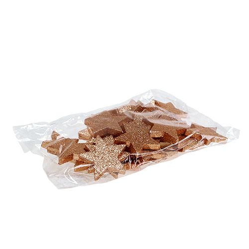 Floristik24 Gwiazdki miedziane 6,5cm z miką 36szt.