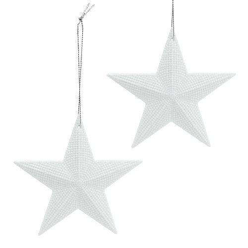 Gwiazda do zawieszenia biała 11cm L19cm 6szt