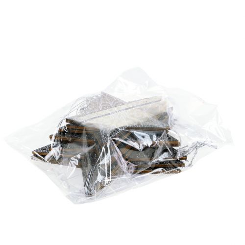 Produkt Poinsecja z ozdobami srebrnoszara mix 8cm - 12cm 9 szt