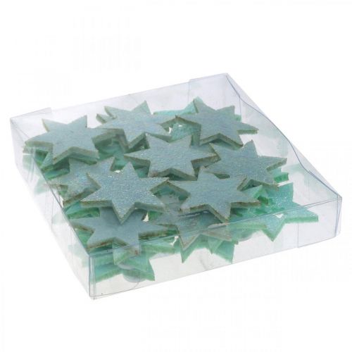 Produkt Dekoracyjne gwiazdki do craftingu miętowe samoprzylepne piankowe gumowe 4cm 36szt