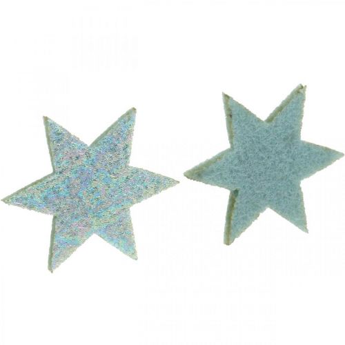 Produkt Dekoracyjne gwiazdki do craftingu miętowe samoprzylepne piankowe gumowe 4cm 36szt