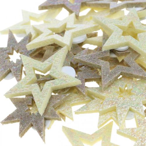 Produkt Gwiazdki dekoracyjne do rękodzieła żółta, brązowa guma piankowa 4cm 36 szt