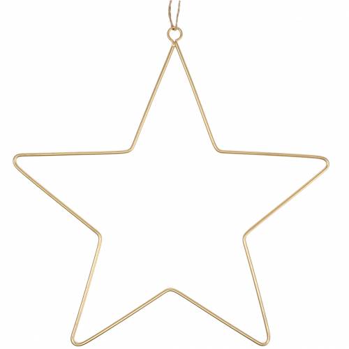 Floristik24 Dekoracyjna gwiazda wisząca złoty metal Ø50,5cm 2szt.