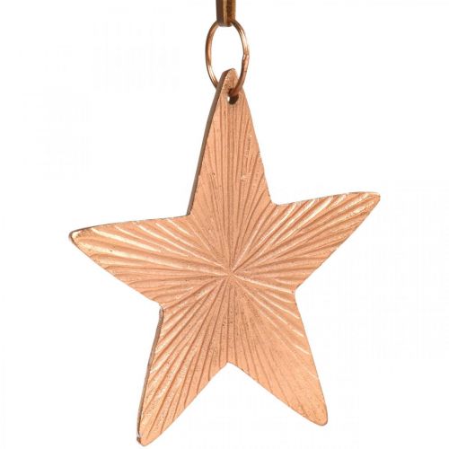 Gwiazda zawieszka, dekoracja świąteczna, dekoracja metalowa kolor miedziany 9,5×9,5cm 3szt.