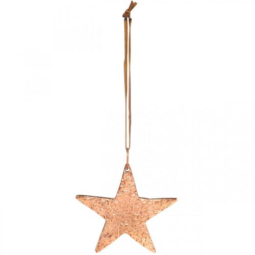 Produkt Miedziana gwiazda do zawieszenia, ozdoba choinkowa, metalowa zawieszka 8×9cm 2szt.