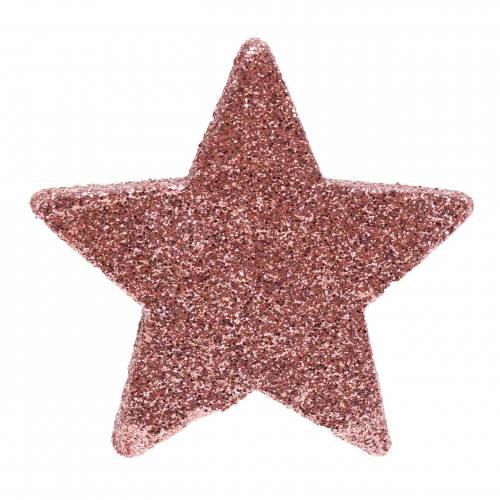 Floristik24 Gwiazda z brokatem Scatter Deco 6,5cm różowa 36szt