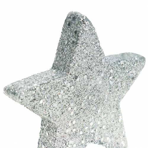 Produkt Gwiazdki dekoracyjne z brokatem Ø6,5cm srebrne 36 szt