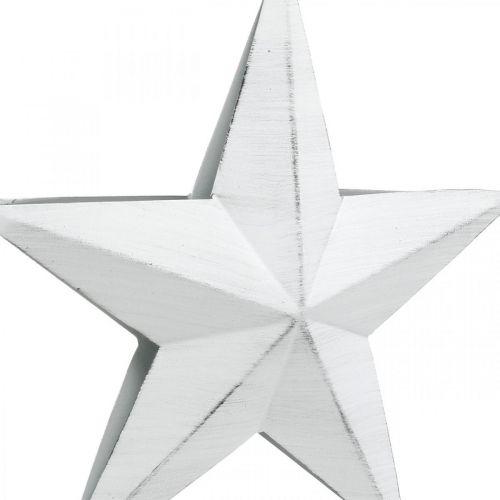 Gwiazda do zawieszenia, ozdoba choinkowa, dekoracja metalowa Biała 19,5×18,5cm | Floristik24.pl