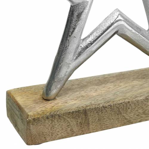 Floristik24 Gwiazda do stojaka mango, metal srebrny 21×16,5cm