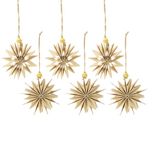 Produkt Gwiazdki papierowe, kolory naturalne, Ø10cm, 6 szt.