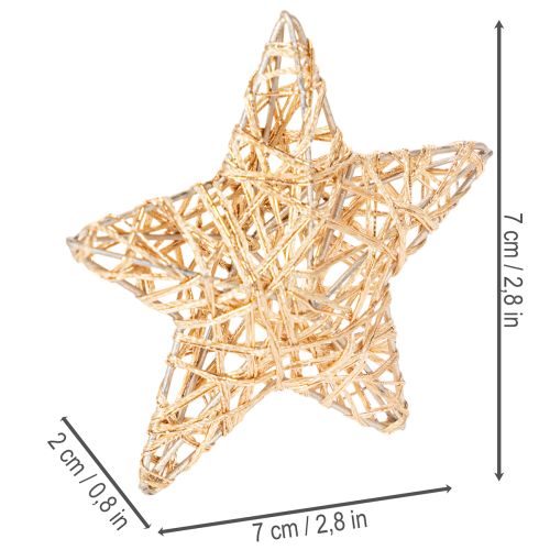 Dekoracyjny zestaw gwiazdek z drutu, dwa rozmiary, 10cm, 12 sztuk | Floristik24.pl