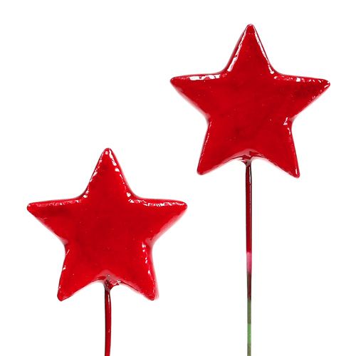 Gwiazdki na druciku do dekoracji 5cm Czerwone 48szt