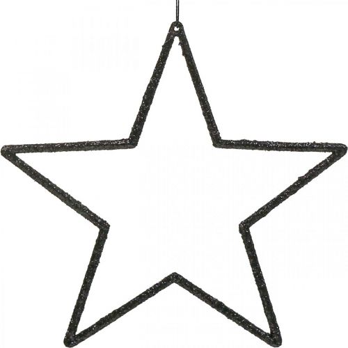Produkt Zawieszka świąteczna gwiazda z czarnym brokatem 17,5cm 9szt