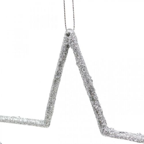Produkt Ozdoba świąteczna zawieszka gwiazda srebrna brokatowa 17,5cm 9 szt