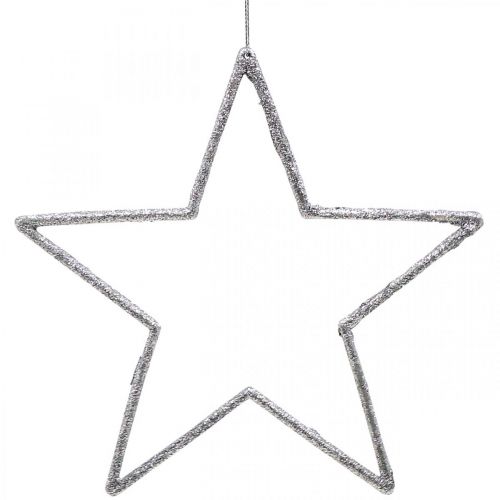Produkt Ozdoba świąteczna zawieszka gwiazda srebrna brokatowa 17,5cm 9szt