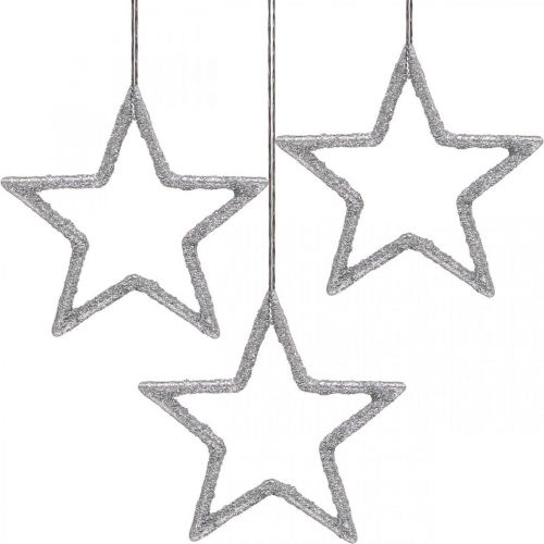 Produkt Ozdoba świąteczna zawieszka gwiazdka srebrna brokatowa 7,5cm 40szt