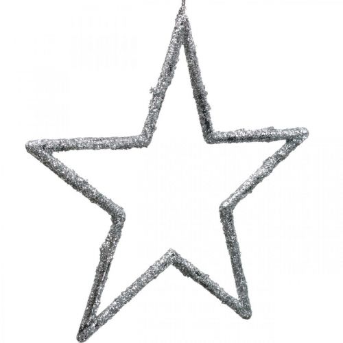 Produkt Gwiazda do zawieszenia, ozdoba choinkowa, deko gwiazda srebrna 11,5×12cm 12szt.