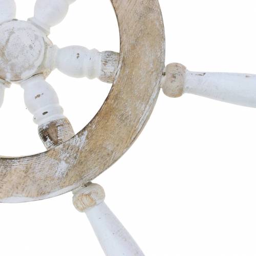 Floristik24 Deco Kierownica Wood White 35cm