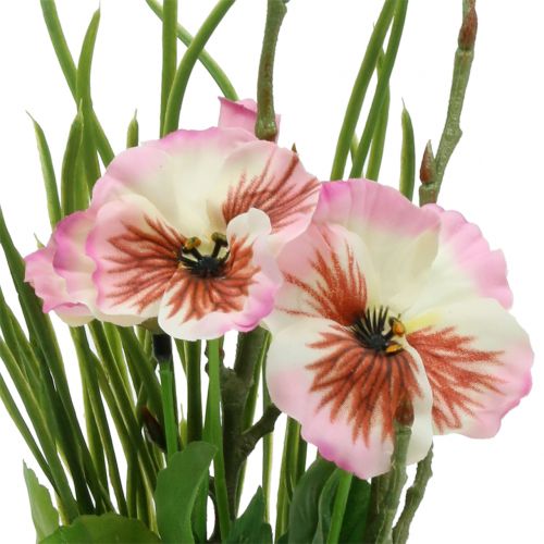 Floristik24 Bratek z kulką mchu różowy 31cm