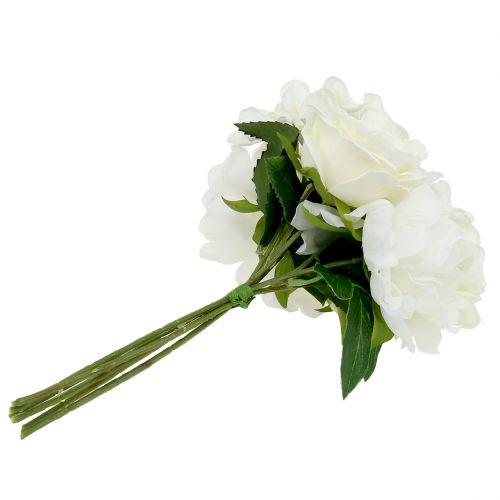 Produkt Bukiet Deco Biały z Perłami i Kamieniami 29cm