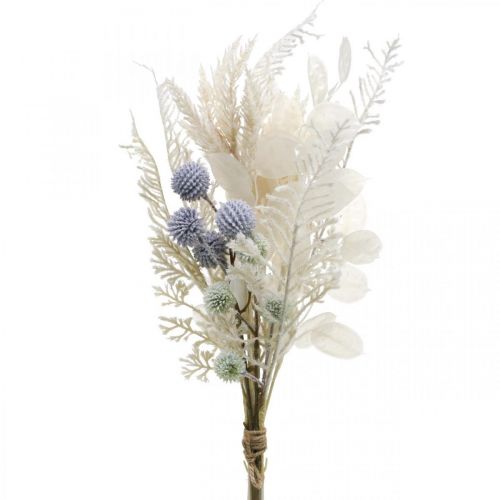 Produkt Srebrny listek kula ziemska oset paproć sztuczne kwiaty krem 56cm pęczek