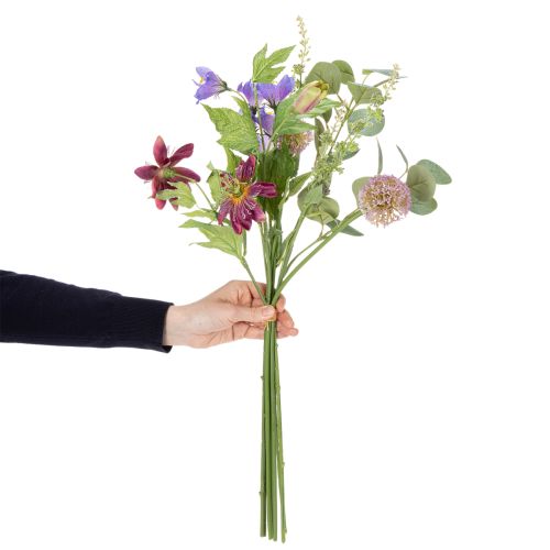 Produkt Bukiet sztucznych kwiatów z kolorowymi kwiatami, artystycznie ułożony, tworzący stylową dekorację, 60 cm