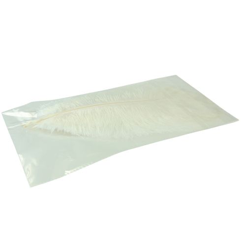 Produkt Ozdobne strusie pióra, prawdziwe pióra, białe, 38-40cm, 2 sztuki