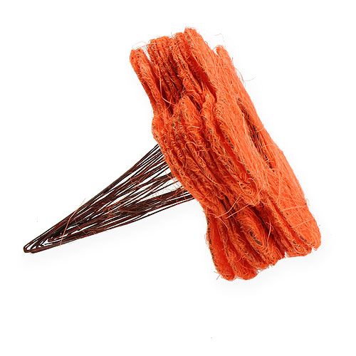 Floristik24 Sisal Flower Cuff pomarańczowy Ø20cm 10szt.