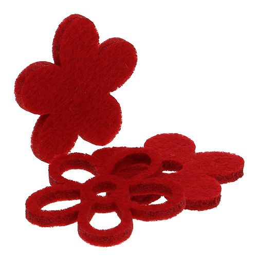 Produkt Ozdoba rozproszona filcowy kwiat czerwony mieszany Ø4cm 72 szt