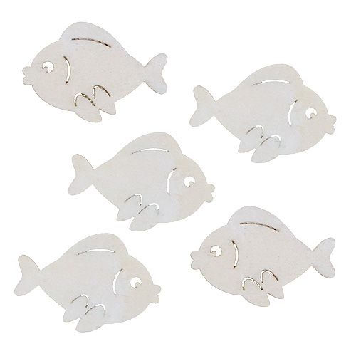 Floristik24 Ryba rozproszona biała 4cm 48 szt