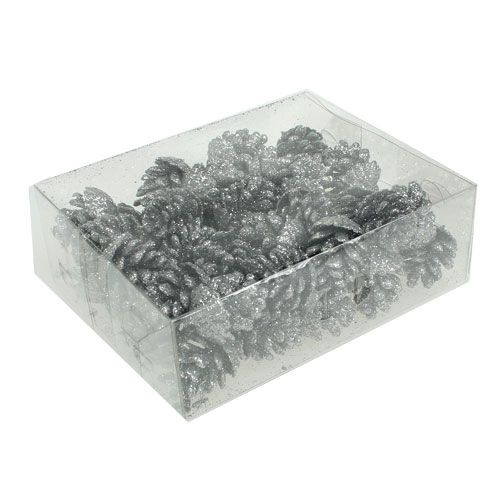 Floristik24 Szyszki szyszki srebrne 3cm 48 szt