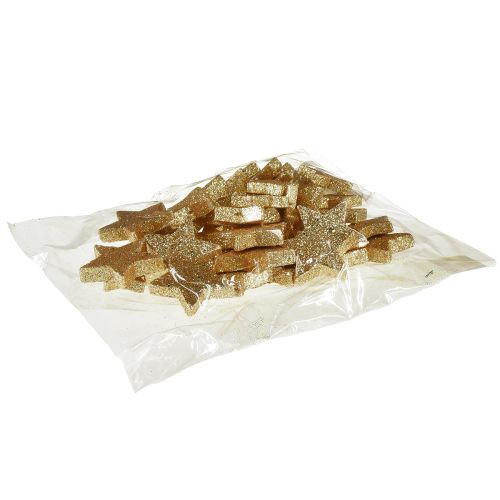 Produkt Gwiazdki rozproszone jasnozłote miki 4-5cm 40szt