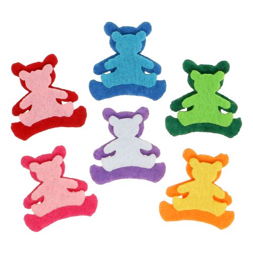 Produkt Dekoracja rozproszona miś z filcu różne kolory 3,5cm x 3,5cm 100 szt.