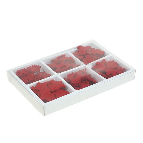 Floristik24 Dekoracja rozproszona Figurki filcowe czerwone 3cm 72 szt