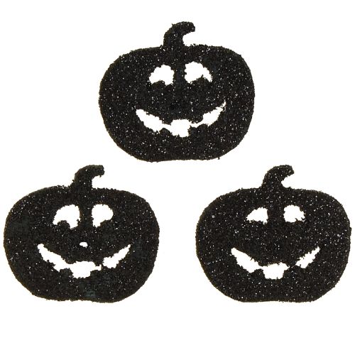 Produkt Dekoracja rozproszona Dekoracja dyni Halloween 4cm czarna, brokat 72 szt