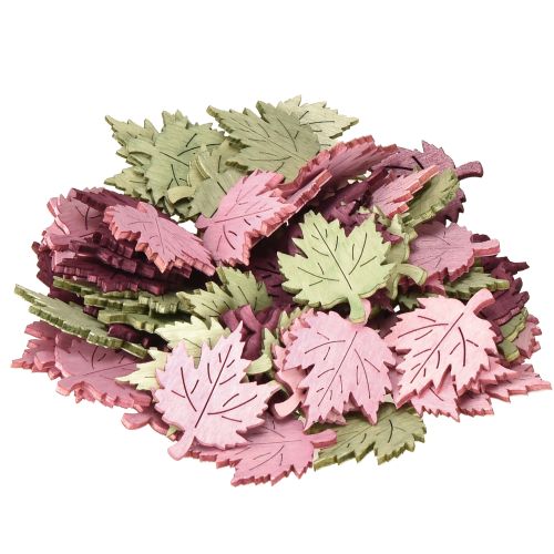Produkt Dekoracja rozproszona z drewna jesienne liście Dekoracja stołu kolorowa 3x4cm 72 szt