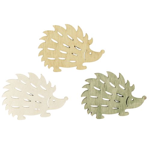 Produkt Dekoracja rozproszona Drewniana dekoracja jeża zielony brązowy biały 4x3cm 72 szt