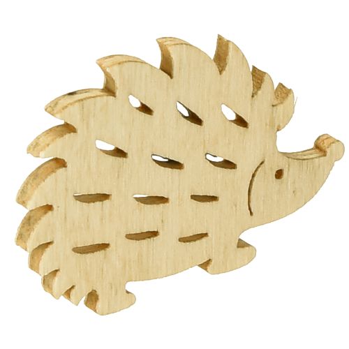 Produkt Dekoracja rozproszona Drewniana dekoracja jeża zielony brązowy biały 4x3cm 72 szt